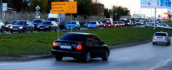 Пробки по одной из дорог «на Щепкин».